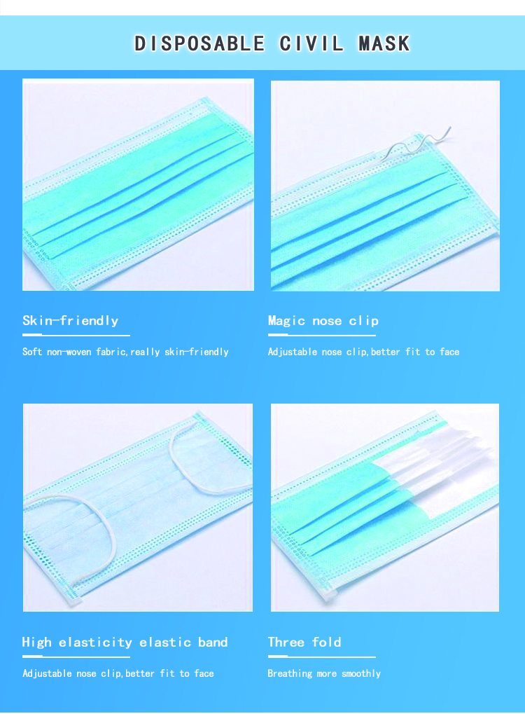 OEM Nonwoven Disposable Surgical Face Mask 17.5*9.5cm