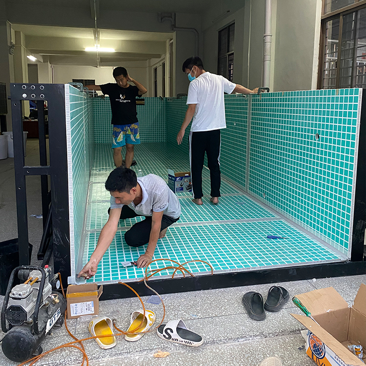 Cutting Service Steel Structure Prefab Pool with 100mm Acrylic Window from AUPOOL OEM