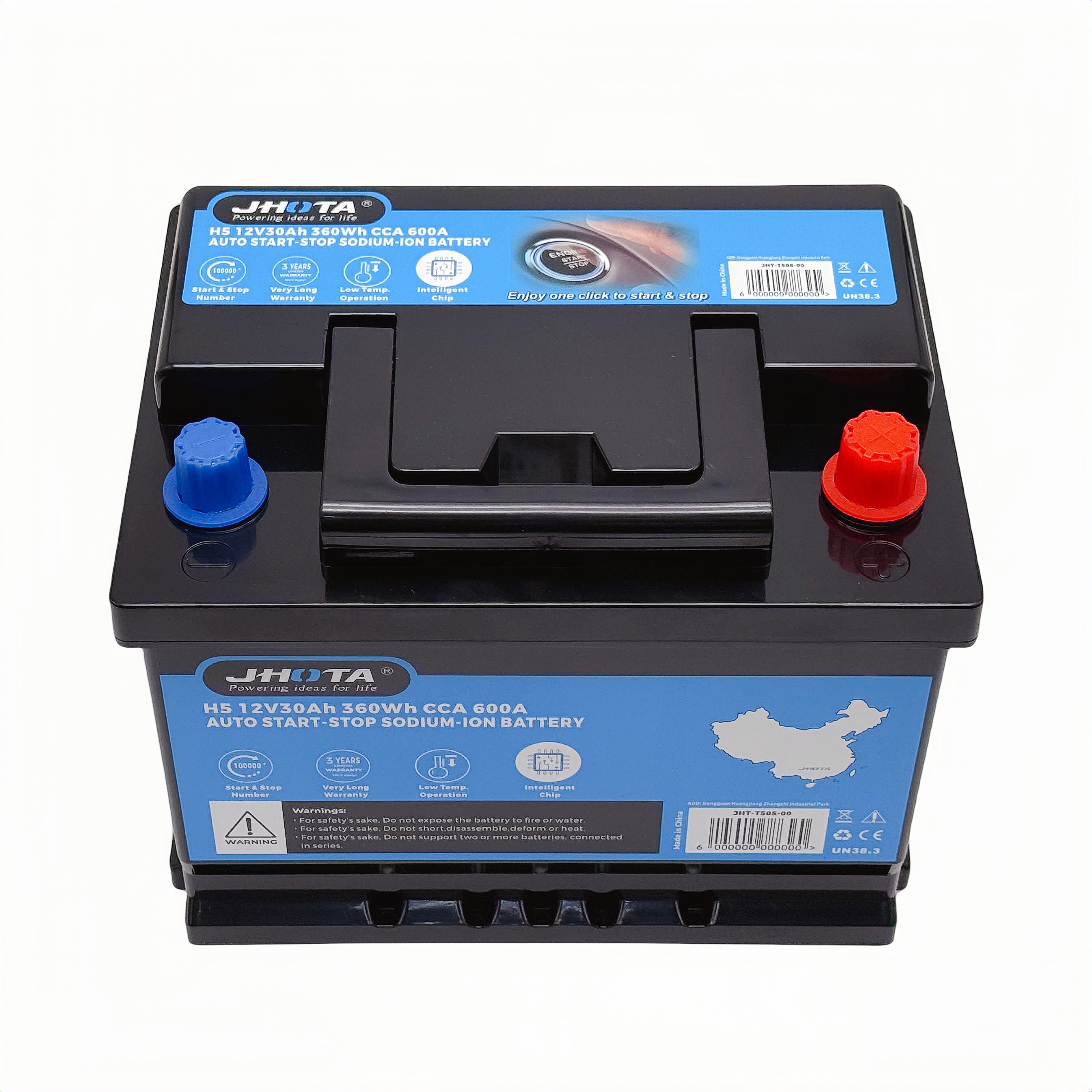 Nominal Capacity H7 12V 50Ah CCA 800A Start-Stop Battery Sodium-ion Battery Pack
