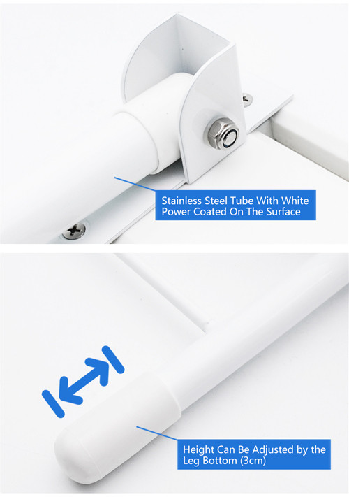 Eldly Waterproof Folding Shower Seat With Legs Max Load 130kg White Color