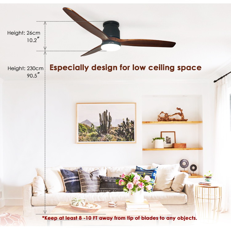 Low Ceiling Smart Control Energy Saving LED Lighting Ceiling Fan Modern Design 2- 1stshine