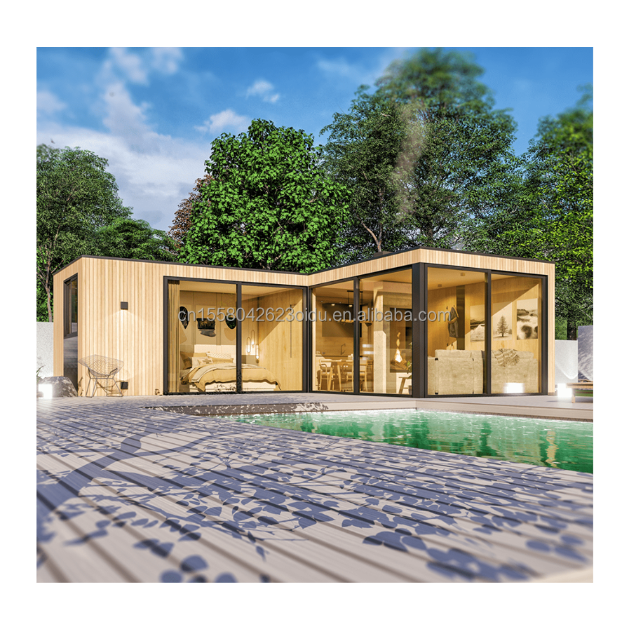 Steel Structure Wooden House Garden Bedroom Beach Scenery Characteristics Home Stay Hotel 20ft Wooden Container House