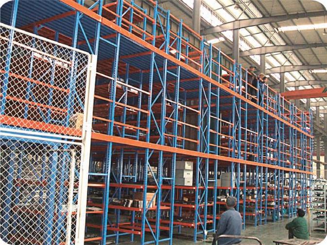 Two Layer Metal Industrial Mezzanine Systems Upright Frame Size H4064 X D760mm