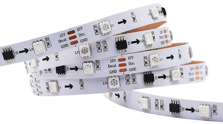 Individually Addressable RGB Waterproof LED Strip Light DC12V 24V