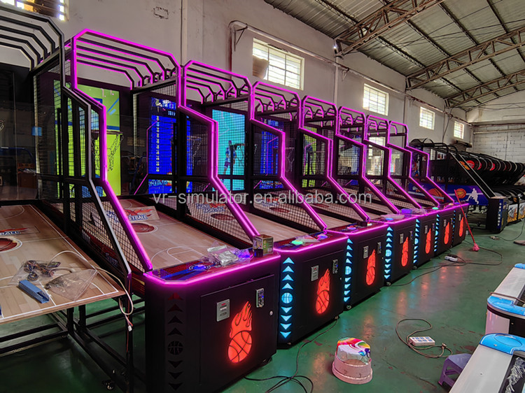Big LCD Arcade Basketball Shooting Machine With Video Screen 250*110*257cm