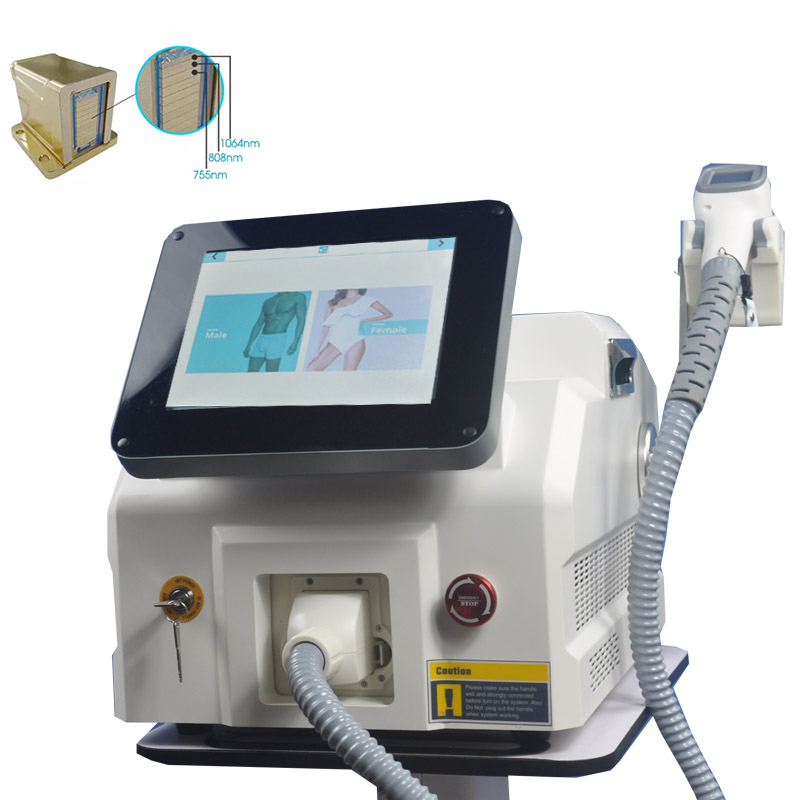 Hair Removal Diode Triple Wavelength Laser , 808 755 1064 Alexandrite Laser Machine