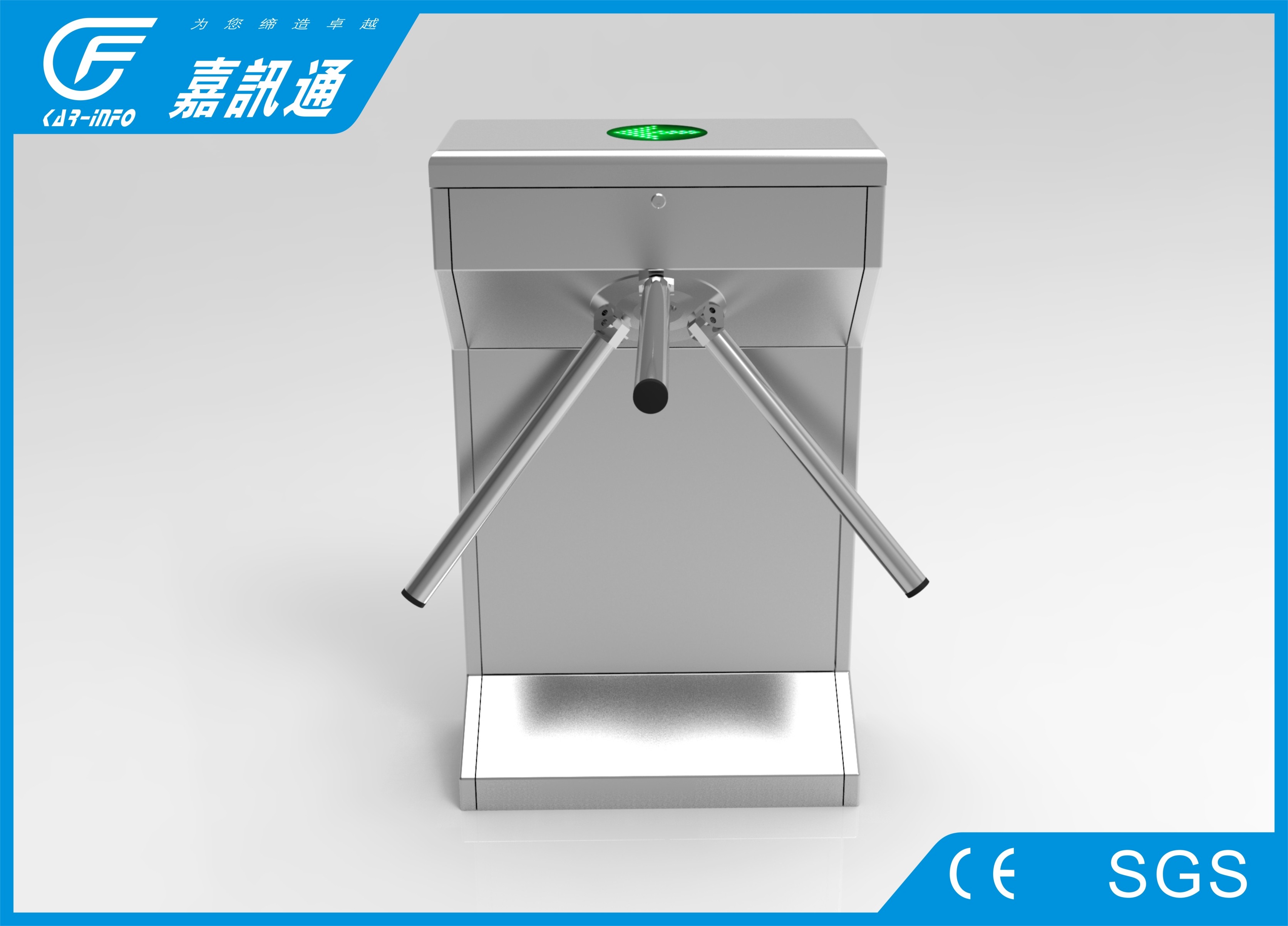 Stainless steel tripod turnstile CF238FLG with led direction light