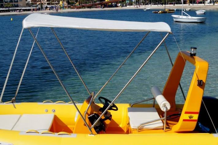 Stainless Steel Inflatable Boat Accessories Anti - UV Fabric Fixed Boat Bimini Top