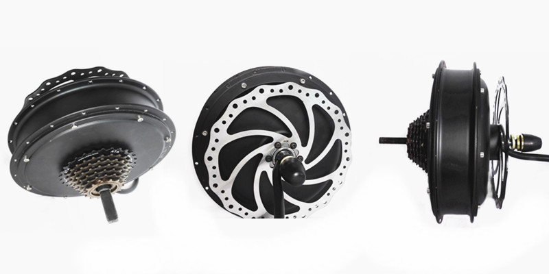 Black Electric Bike Kit , 45H Magnet 72v 3000w Electric Motor For Bicycle