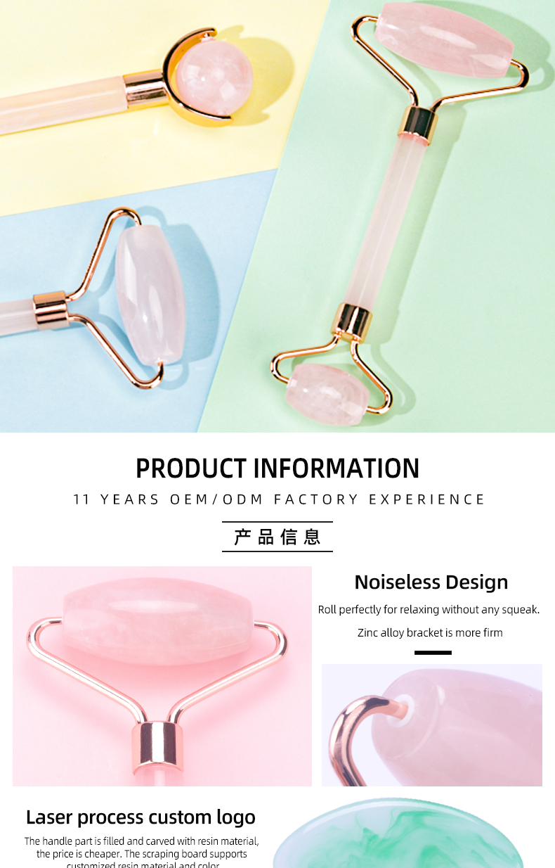 Double Head Face Jade Roller 36g 18g Gua Sha Jade Roller Set Free Sample