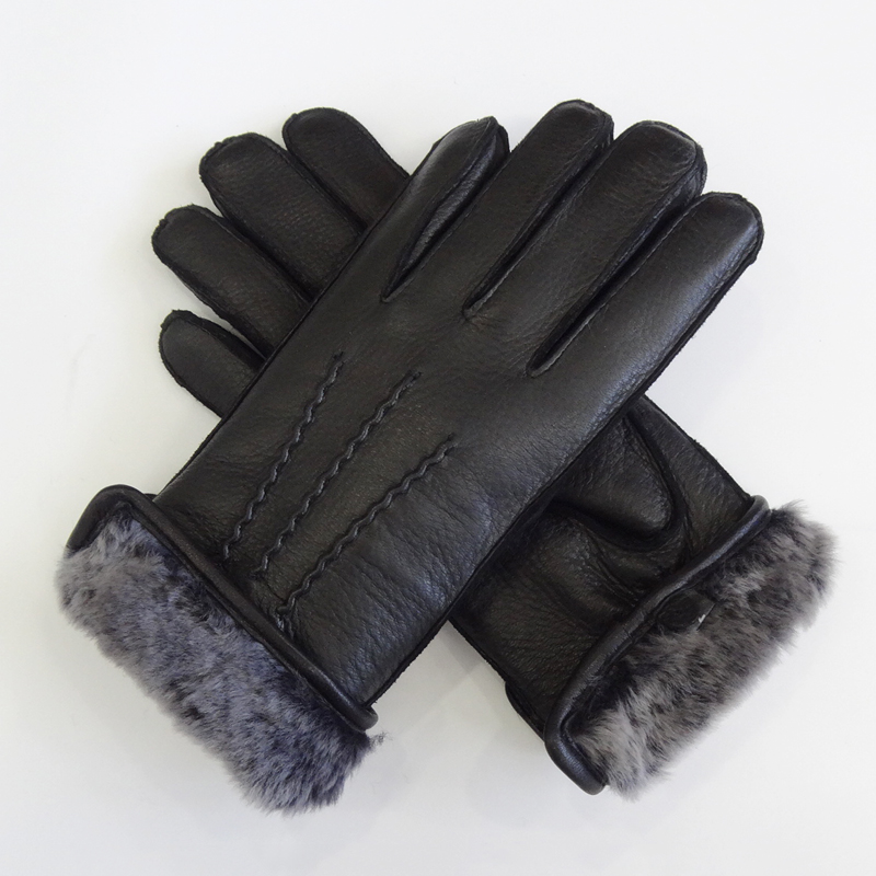 Factory price of shearling lining women deer gloves