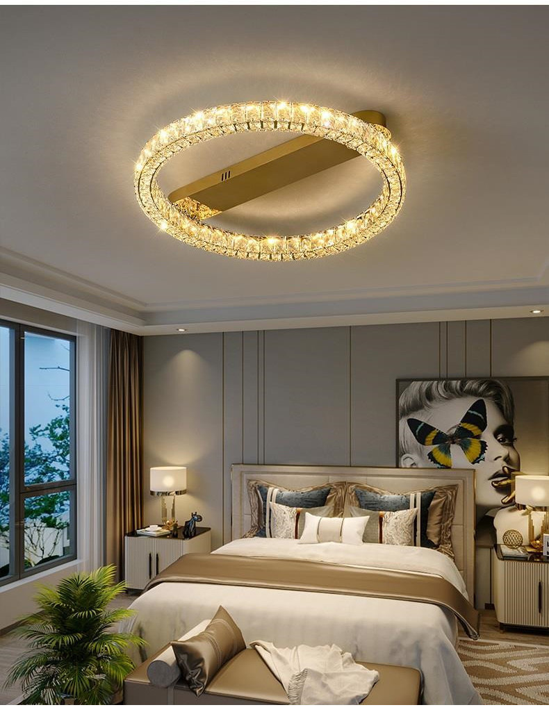 Luxury Ring Ceiling Lamp Modern Bedroom Living Room Crystal Ceiling Lamp(WH-CA-100)