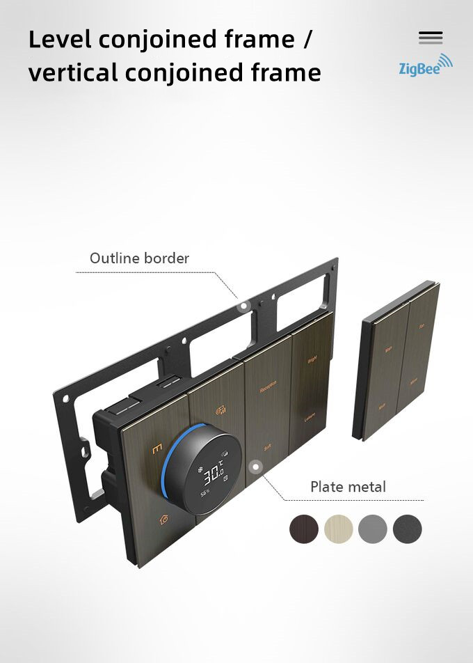 Tuya App Control Zigbee Smart Switch Metal Panel For Smart Home