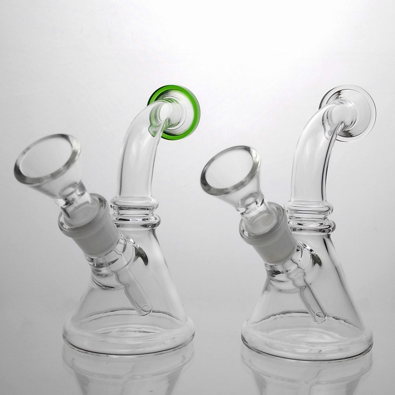 Mini Pyrex Glass Water Pipes Bongs With 14mm Joint Beaker Bong Clear Type