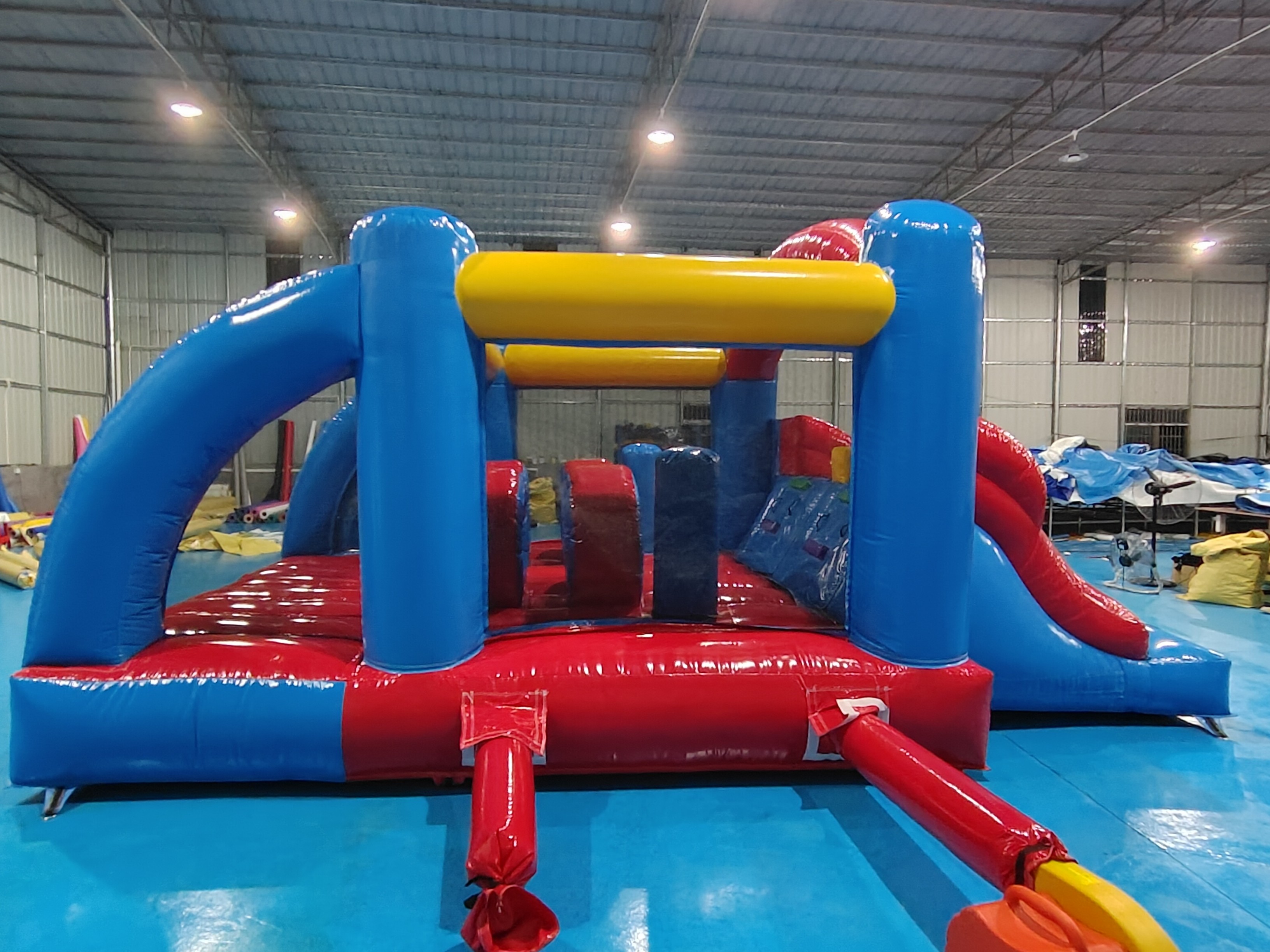 Commercial Bounce House With Blower Double Slide Inflatable Bouncy House With Double Slide Combo For Sale