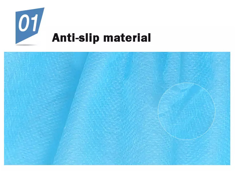 Non Woven Blue Shoe Covers Disposable Anti Skid Soft Eco Friendly