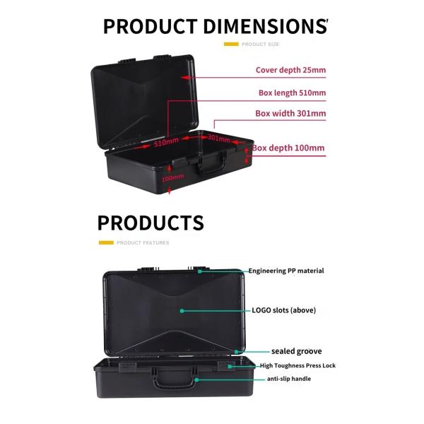 Airtight Plastic Protective Hard Case With Foam For Camera Customized