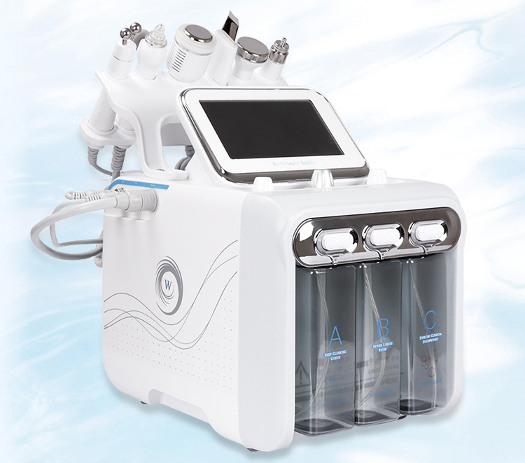 Portable 6 In 1 Hydro Dermabrasion Machine Multifunctional Facial Aqua Peeling Machine