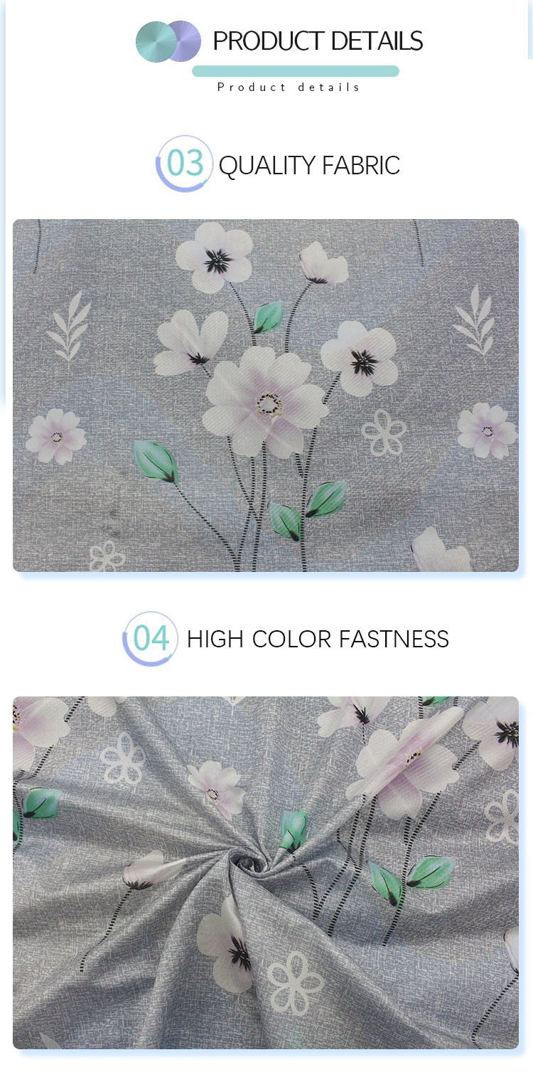 Warp Knitted Printed Mattress Pillowcase Fabric Matte 100% Polyester