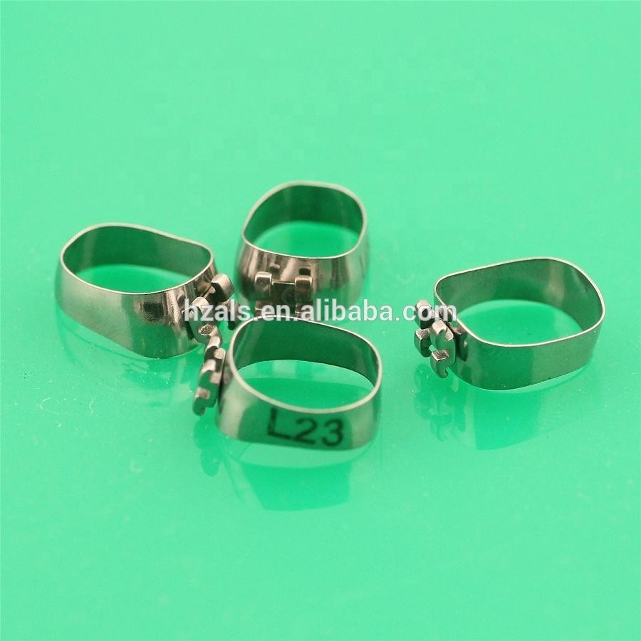 ALS Dental Preformed Orthodontic Molar Band Welded Buccal Tubes For Teeth Straightening