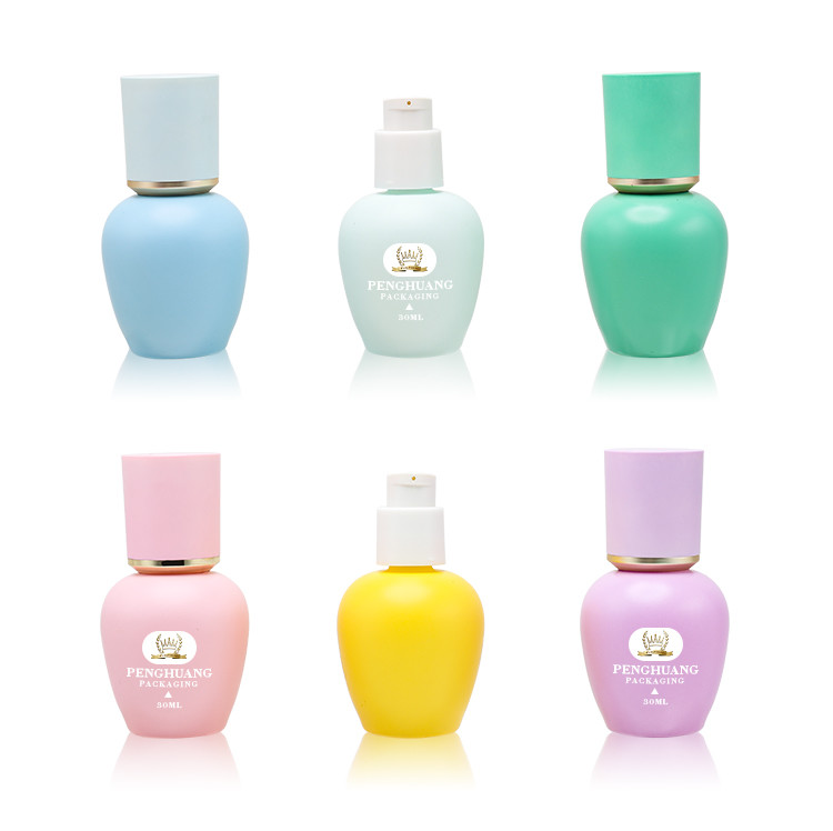 wholesale 30ml glass foundation bottle lotion pump skin care packaging glass cosmetic bottle