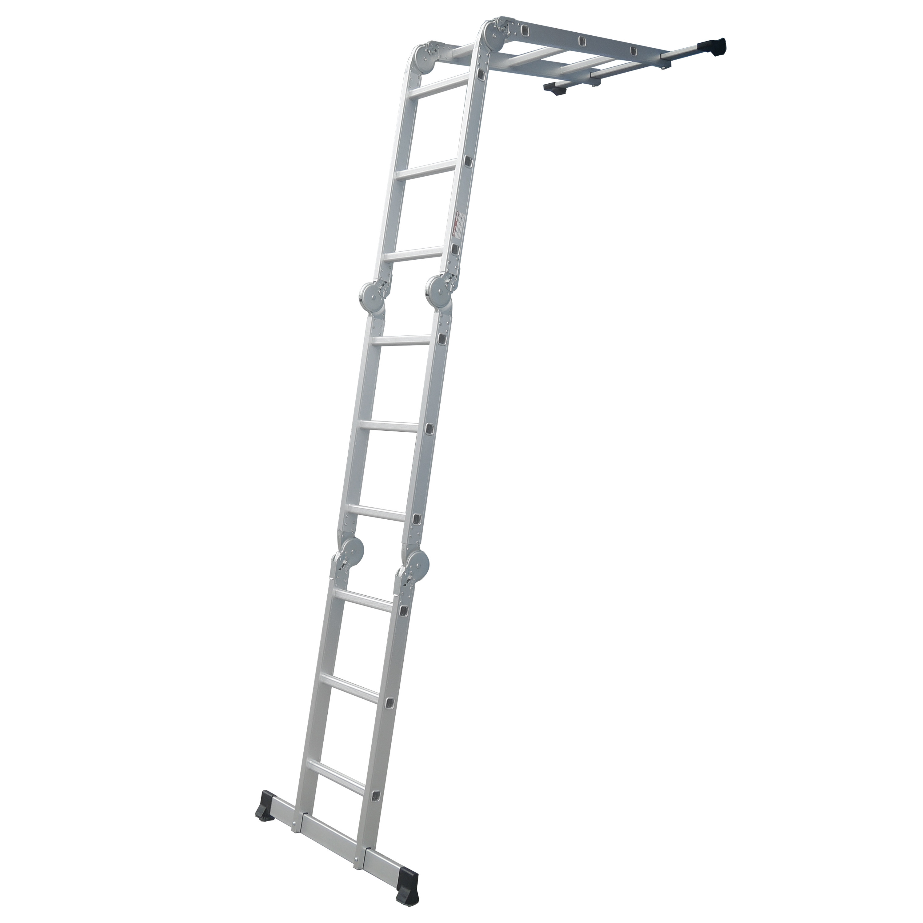 A Frame Durable Foldable Aluminum Ladder 4x3 Easy Storage And Transport