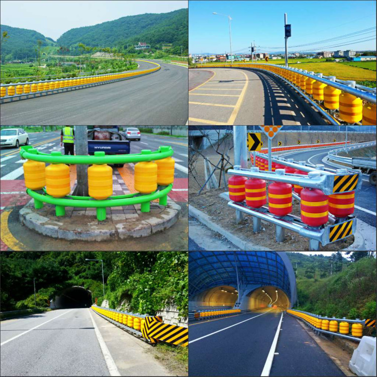 Tunnel Portal Roller Crash Barrier , Guardrail Safety Rolling Guard Barrier