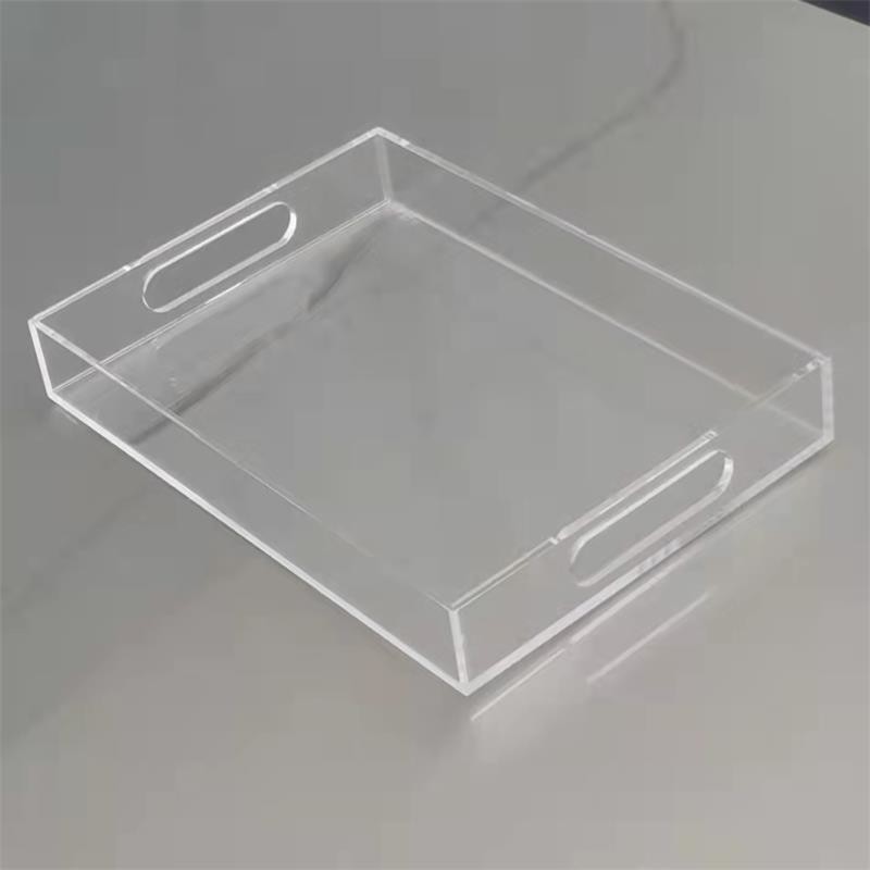 OEM Green Square Acrylic Tray Plexiglass Fruit Tray With Removable Compartments