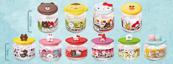Transparent Color Glass Storage Jar Plastic Toy Figures Sell In HongKong 7 - 11 Store For Collection