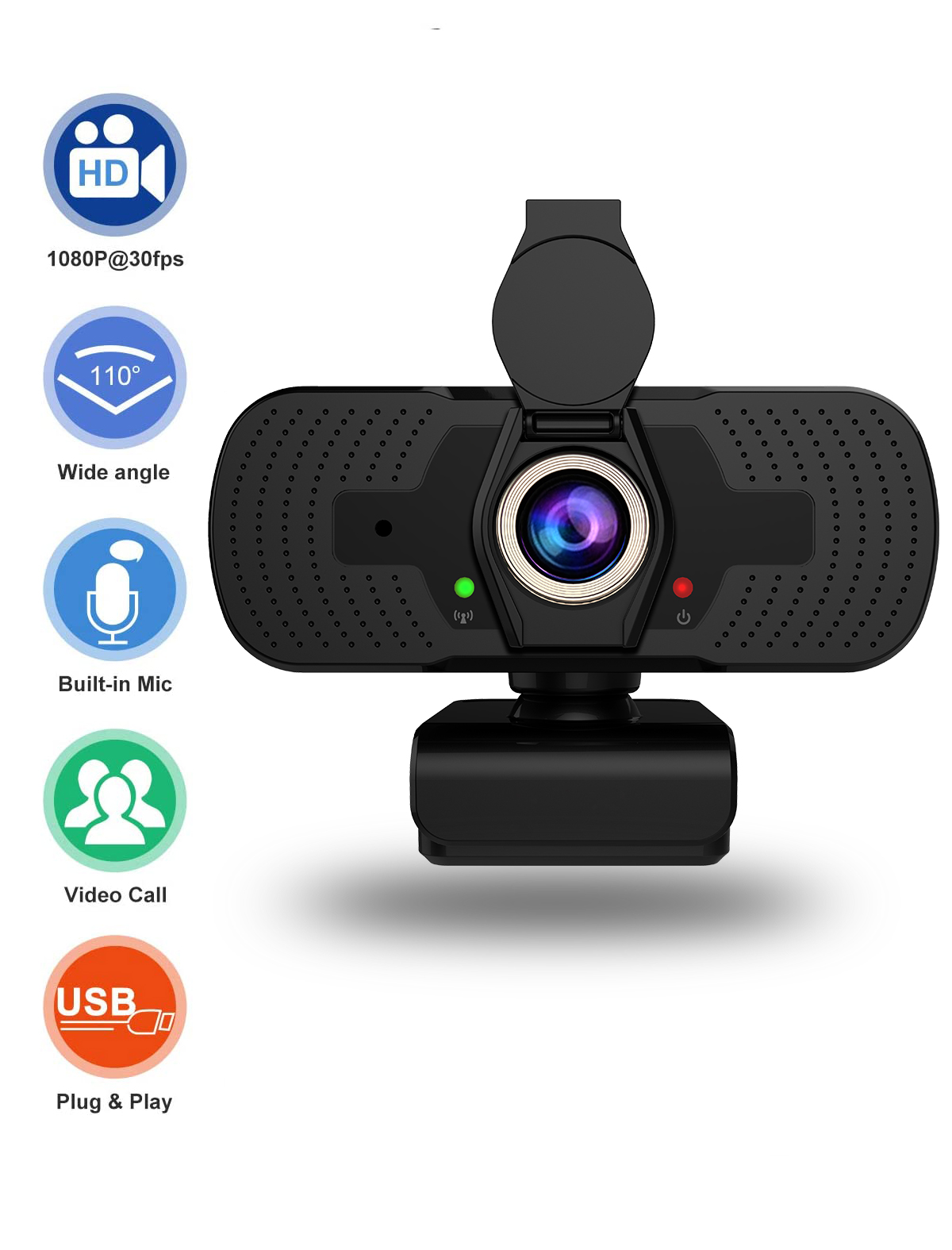 Privacy Cover Mini Stream FCC 1080P HD Web Camera For Desktop Computer