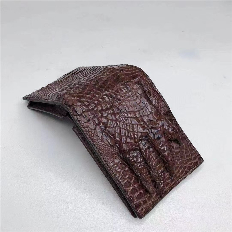 Exotic Real Crocodile Claw Skin Men's Short Bifold Wallet Card Holders Genuine Alligator Paw Leather Male Small Wallet