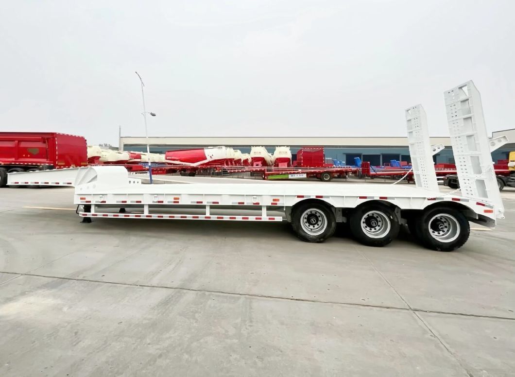 3/4 Axles 60-100 Ton Heavy Duty Lowbed Transport Trailer Multi Axle Hydraulic Low Bed Trailer for Sale