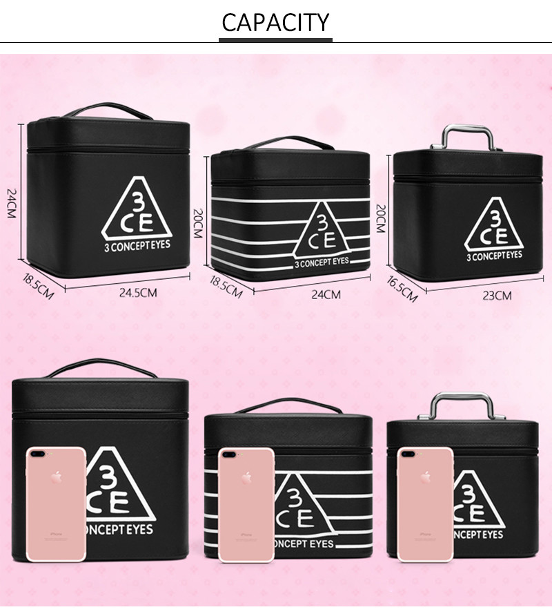 Zipper PU Makeup Bag Case