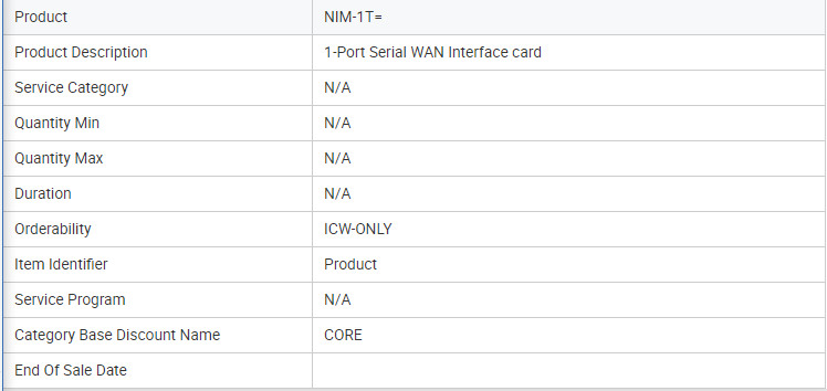 NEW CISCO router 4000 series module and NIM-1T 1-Port Serial WAN Interface card