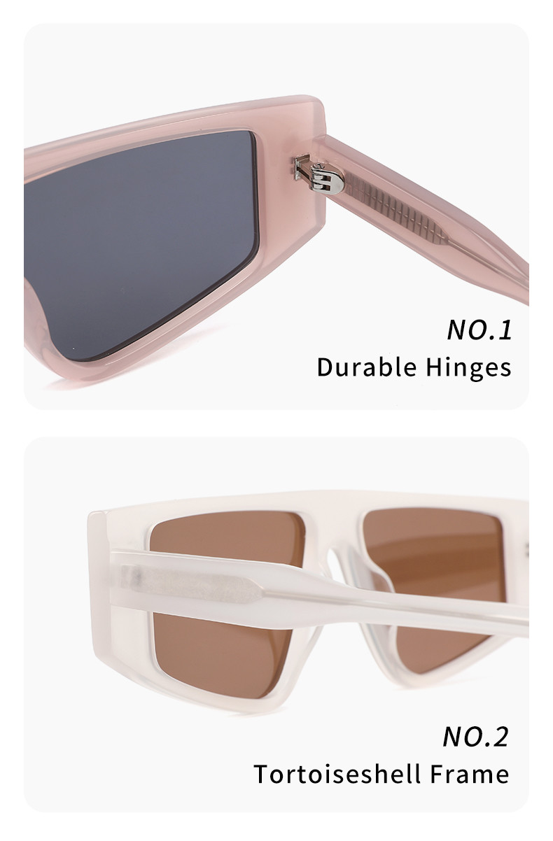 Flat Top Acetate Frame Sunglasses Custom Irregular Metal Frame Sunglasses Womens
