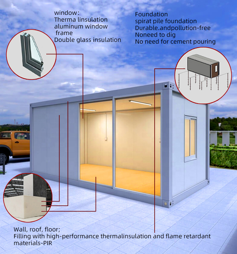 Removable Prefab Storage Container Warehouse Office Flat Pack Portable House for OEM/ODM
