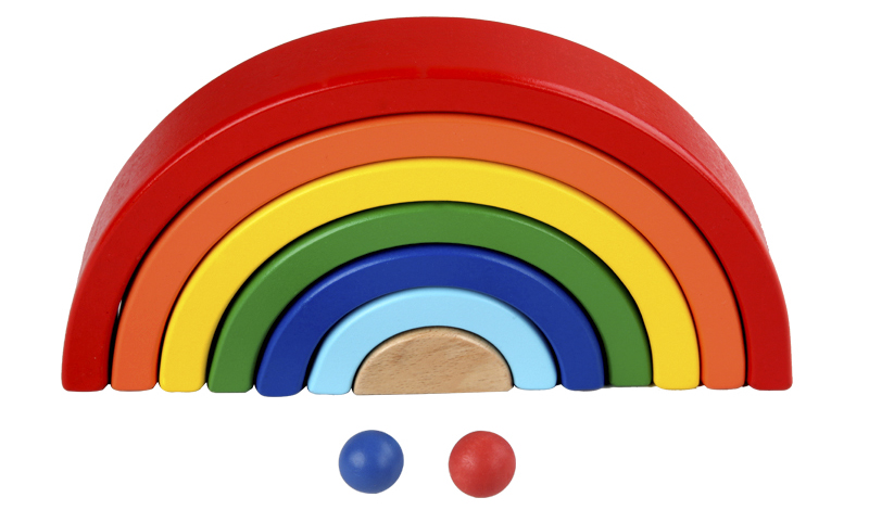 4.5cm Wooden Blocks Toys Arched Stacking Rainbow Blocks