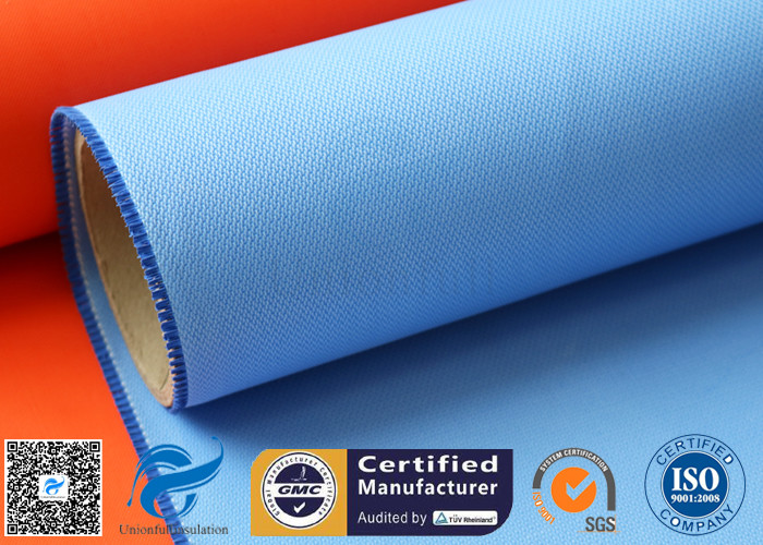 Blue 0.5mm Rubber Silicone Coated Fiberglass Fabric For Fire Resistant Blanket