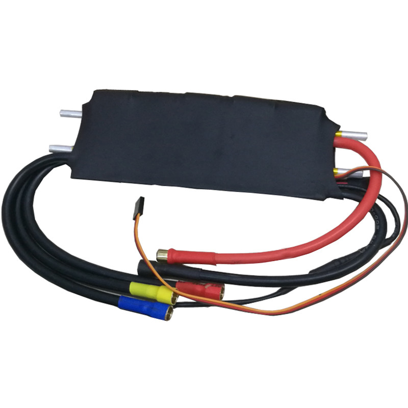 Black RC Boats 300A 16S Brushless Speed Controllers With 8.0mm Connector