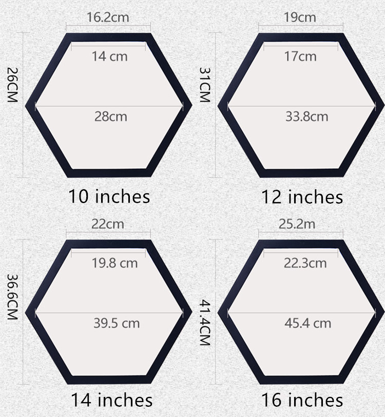 Solid Wooden Hexagon Picture Frame Set For Home / Hotel Wall Decoration