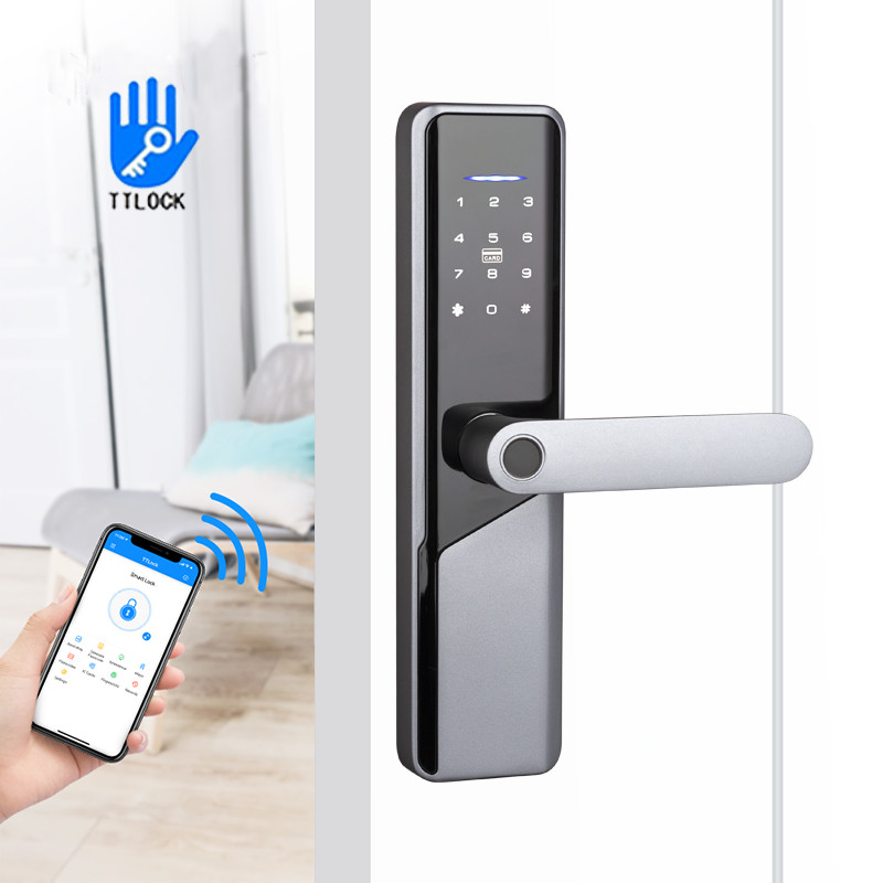 Black Color Biometric Fingerprint Keyless Digital Door Lock With FCC Certification