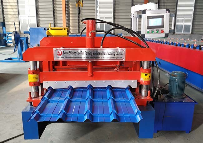 840mm Width Glazed Tile Roll Forming Machine Connect Bar 25mm For Flat Sheet And Tile