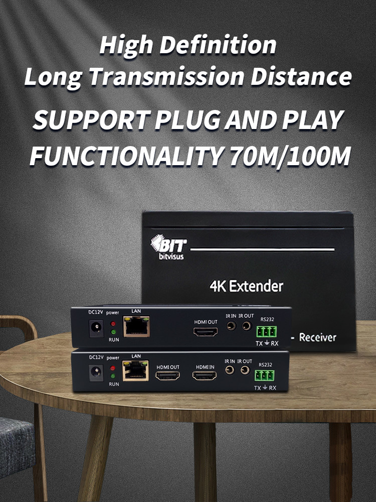 Network Port HDMI Fiber Extender 40m - 120m 4K60 RJ45 Transmitter And Receiver