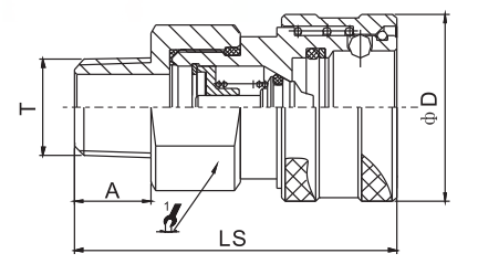 CB-SP-10M-3 ISO 7241-A female coupling drawing