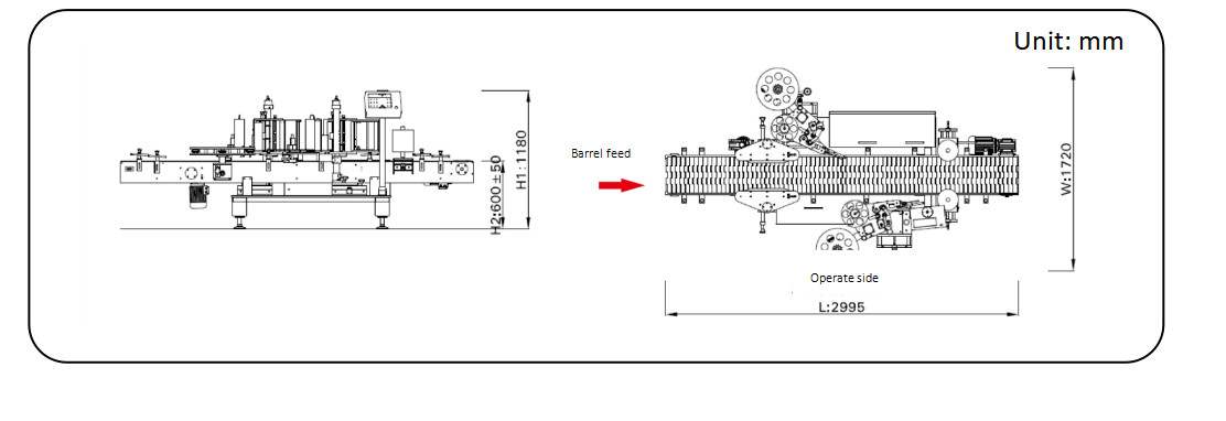 7000BPH Big Drum TN-200LDS Double Sided Self Adhesive Labeling Machine