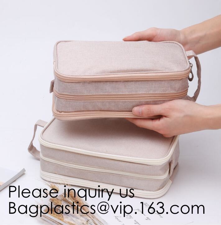 New Fashion Travel Makeup Brush Mesh Cosmetic Bag,Portable Canvas Travel Organizer Cosmetic Bag Toiletry Makeup Wash Bag