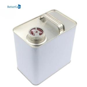Buy cheap ISO9001 Car Paint Tin 4L 2L Rectangular Metal Container With Spout Cap Packaging Container product