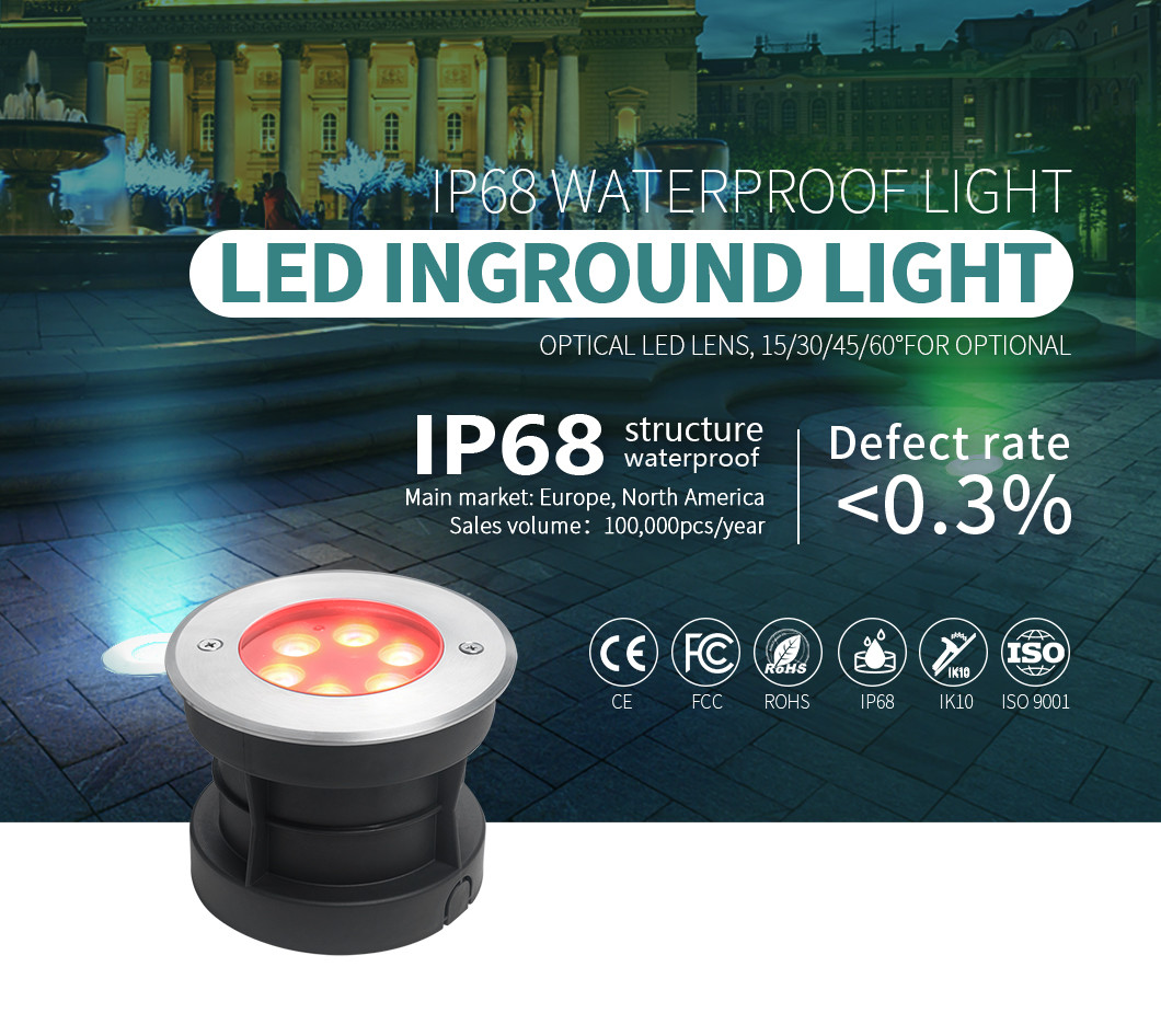 200lm 6W Stainless Steel Led Lights SMD3535 Led Underground Light