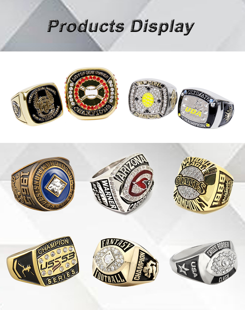 Zinc Alloy Gold Championship Ring , Metal Soft Enamel Customized Championship Ring