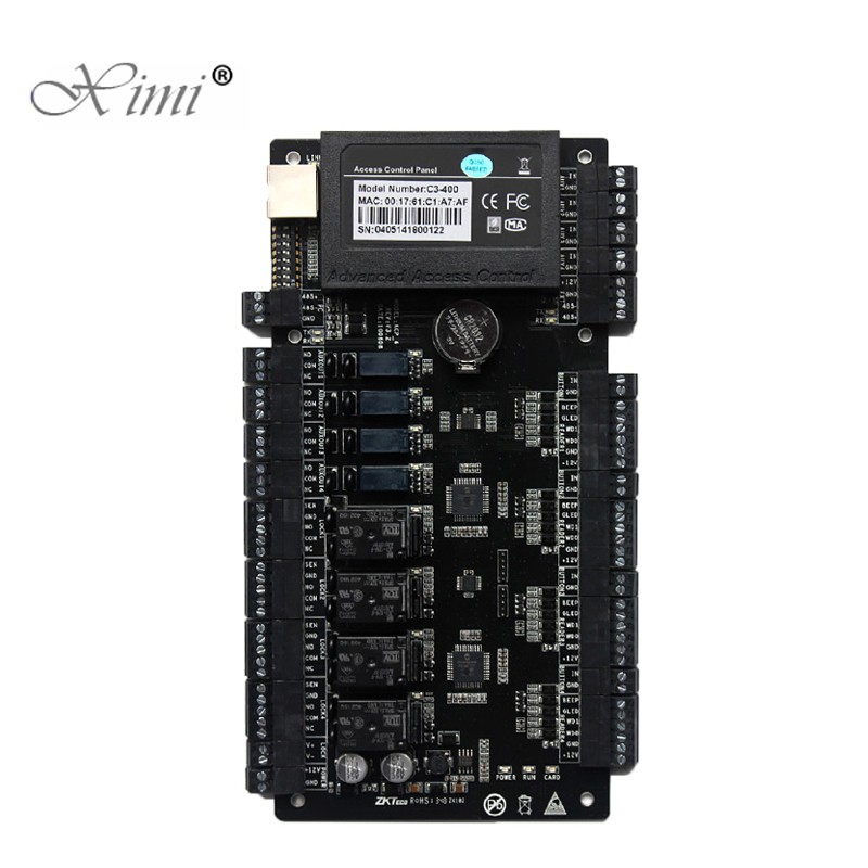C3-400 4 Doors Access Control System ZK TCP/IP Smart Card Access Control Board With Anti-Pass, Interlock